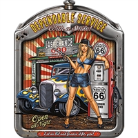 Route 66 Dependable Service Garage Rat Rod Hot Rod T-shirt S-XXXL