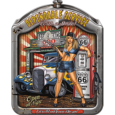 Route 66 Dependable Service Garage Rat Rod Hot Rod T-shirt S-XXXL