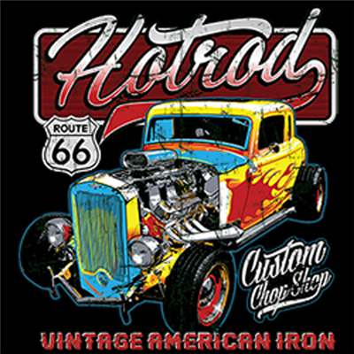 Hot Rod Custom Chop Shop Route 66 T-shirt