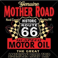 Genuine Route 66 Mother Road Motor Oil Hot Rod T-shirt