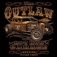 The Outlaw Hot Rod Garage Hot Rod Rat Rod T-shirt