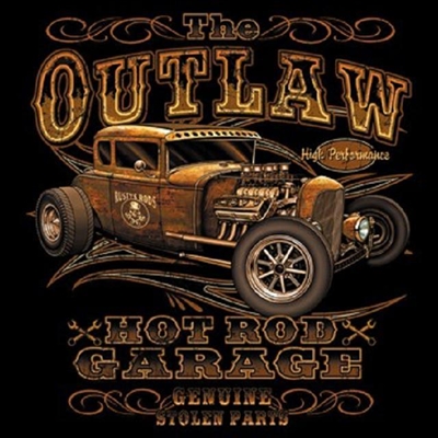 The Outlaw Hot Rod Garage Hot Rod Rat Rod T-shirt