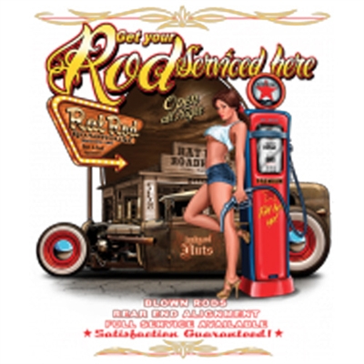 Hot Rod Rat Rod "Get Your Rod Serviced" T-shirt