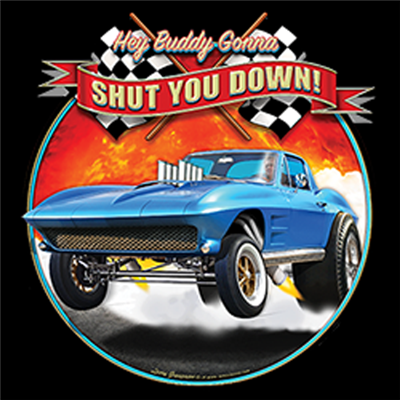 Chevy Corvette Sting Ray Gasser Drag Race T-shirt