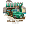 Ford '46 Woody Chasing Waves Hot Rod T-shirt S-XXXL