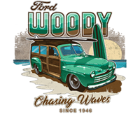 Ford '46 Woody Chasing Waves Hot Rod T-shirt S-XXXL