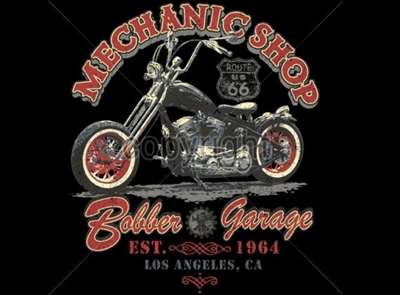 Bobber Garage Mechanic Shop Motorcycle Work Shirt