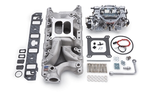 EDELBROCK RPM AIR-GAP MANIFOLD AND THUNDER SERIES AVS 800 CFM CARB FOR S/B FORD - SATIN FINISH - 2033