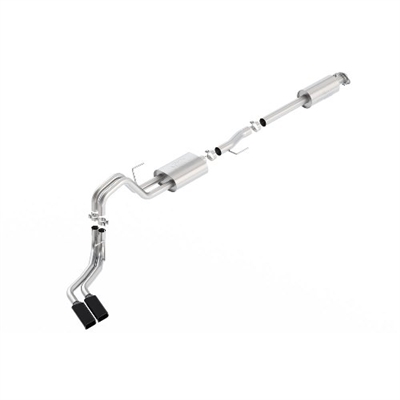 2015-2016 F-150 5.0L COYOTE CAT-BACK SPORT EXHAUST WITH DUAL RIGHT SIDE EXHAUST AND BLACK TIPS -- M-5200-F1550RSB
