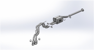 2011-2014 F-150 SVT RAPTOR 6.2L CAT-BACK SPORT EXHAUST SYSTEM -- M-5200-F15R145L