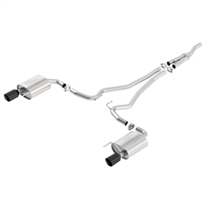 2016 MUSTANG 2.3L ECOBOOST EC-TYPE CAT BACK EXHAUST SYSTEM - BLACK CHROME TIPS  -- M-5200-M4GB