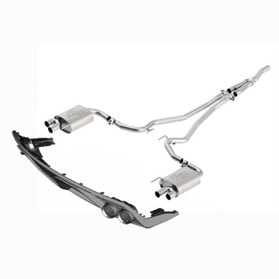 2015-2016 MUSTANG 2.3L CAT BACK TOURING EXHAUST SYSTEM WITH GT350 EXHAUST TIPS AND LOWER VALANCE -- M-5200-M4TBV