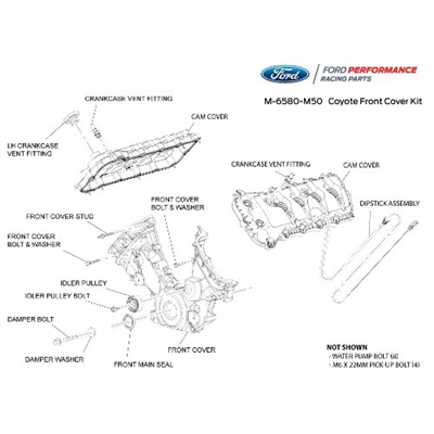 M-6580-M50 5.0L COYOTE FRONT & CAM COVER KIT