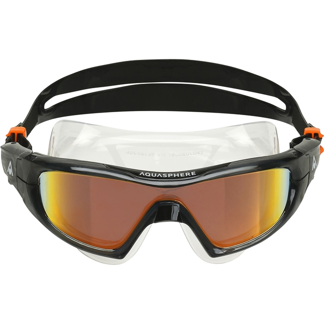 Aquasphere Vista Pro Adult Swimming Goggles. (Orange Titanium Mirrored)