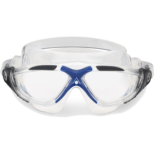 Aquasphere Vista Adult Swimming Goggles. (Transparent/Dark Grey/Clear Lens)