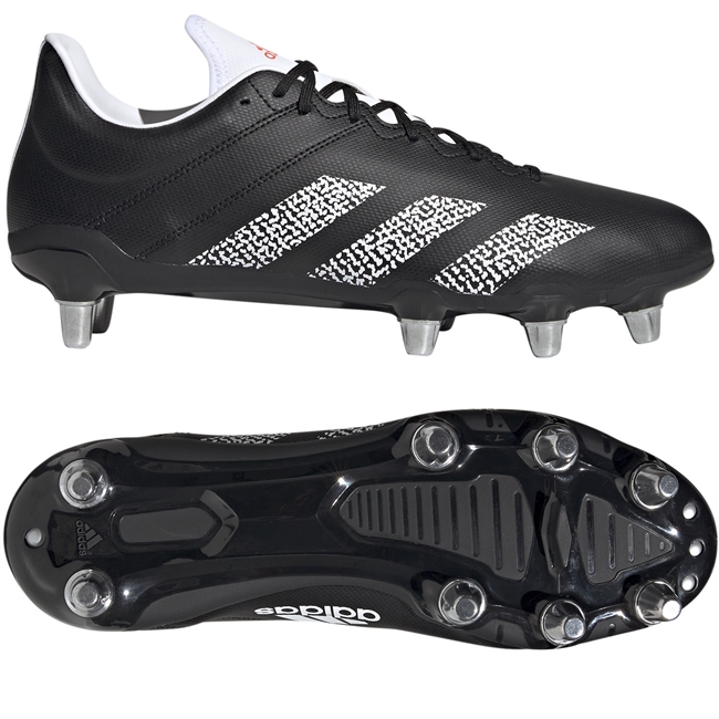 Adidas Kakari Soft Ground Adult Rugby Boots. (Core Black/Cloud White/Solar Red)