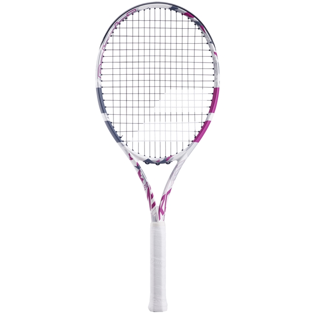 Babolat Evo Aero Lite Tennis Racquet. (White/Pink)