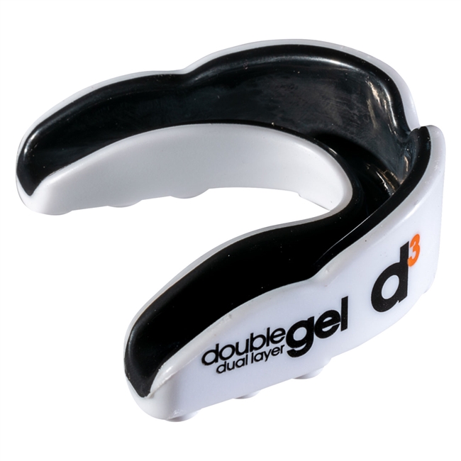 D3 Double Gel Adult Mouth Guard. (White/Black)