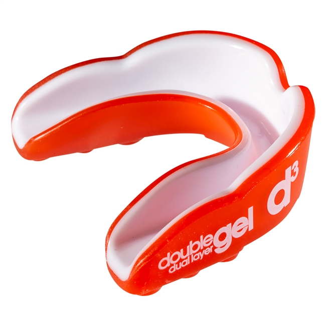 D3 Double Gel Youth Mouth Guard. (Orange/White)