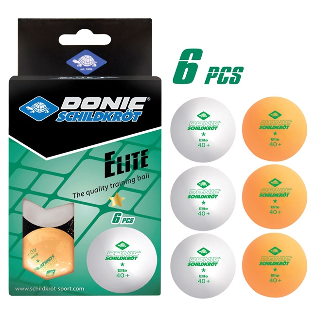 Donic-Schildkroet 1-Star Elite Poly 40+ Table Tennis Balls - 6 Pack.