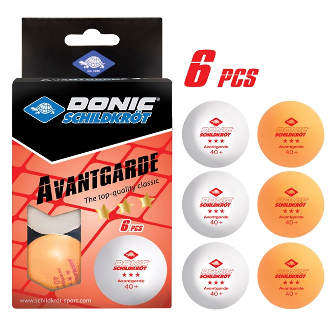 Donic-Schildkroet 3-Star Elite Poly 40+ Table Tennis Balls - 6 Pack.