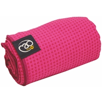 Fitness Mad Grip Dot Yoga Mat Towel. (Hot Pink)