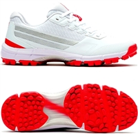 Gray-Nicolls Velocity 5.0 Rubber Jnr Cricket Shoes. (White/Red)