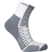 Hilly Active Anklet Min Road Running Sock. (White/Grey)