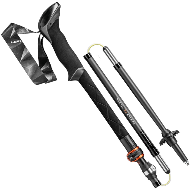 Leki Makalu FX Carbon Trekking Pole. (Black/Orange/Natural Carbon)