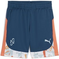 Puma x Neymar JR Creativity Youth Football Shorts. (Ocean Tropic/Hot Heat)