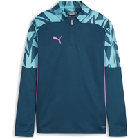 Puma individualFINAL Football Youth Quarter-zip. (Ocean Tropic/Bright Aqua)