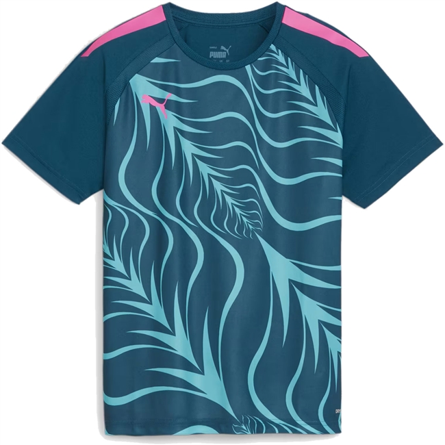 Puma individualLIGA Graphic Football Jersey. (Ocean Tropic/Poison Pink)