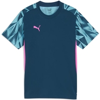 Puma individualFINAL Youth Football Jersey. (Ocean Tropic/Bright Aqua)