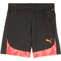 Puma individualFINAL FF Youth Football Shorts. (Puma Black/Sunset Glow)