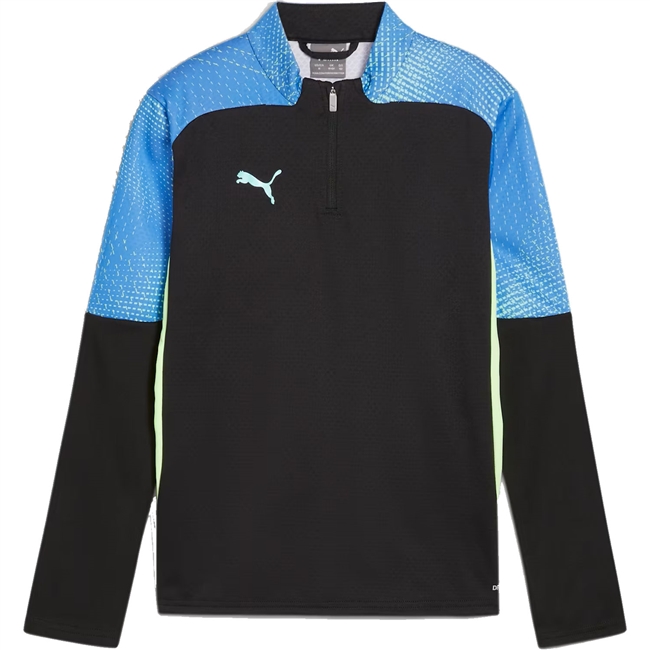 Puma Individual Final Quarter-Zip Top Youth. (Black/Fizzy Apple)