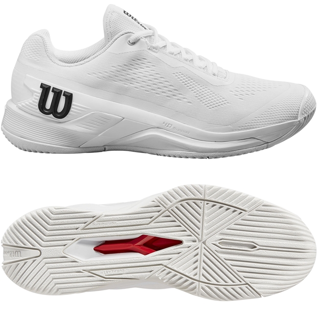 Wilson Rush Pro 4.0 Men's Tennis Shoe. (White/White/Black)