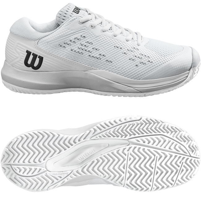 Wilson Rush Pro Ace AC Women's Tennis Shoe. (White/White/Black)