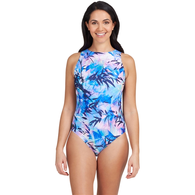 Zoggs Sasaya Print Hi Front One Piece Swimsuit. (Sasaya Print)