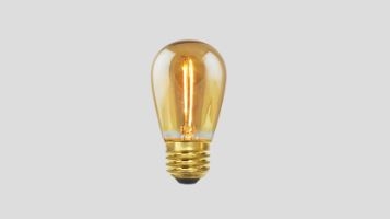 Green Creative S14 LED Bulb, Amber Lens, Filament Style | 1W, 2000K, E26 Base | 1FS14-820-A-R