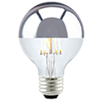 Green Creative, Silver-Bowl Filament LED G25 Globe Bulb | 4.5W, 2700K, E26 Base, Half-Chrome Lens | 4.5FG25DIM-827-SB-R
