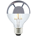 Green Creative, Silver-Bowl Filament LED G25 Globe Bulb | 4.5W, 2700K, E26 Base, Half-Chrome Lens | 4.5FG25DIM-827-SB-R