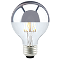 Green Creative, Silver-Bowl Filament LED G25 Globe Bulb | 4.5W, 2700K, E26 Base, Half-Chrome Lens | 4.5FG25DIM-827-SB-R