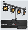 Chauvet Portable 4BAR LED RGBA Wash Lamp with Tripod | D-Fi USB for Wireless or DMX Programming, Carry Bag Incl. | 4BARQUADILS