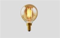 Green Creative, Filament LED G16.5 Globe Bulb | 4W, 2000K, E12 Base, Amber Lens | 4FG16.5DIM-820-A-R