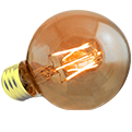 Green Creative, Filament LED G16.5 Globe Bulb | 4W, 2000K, E26 Base, Amber Lens | 4FG25DIM-820-A-R