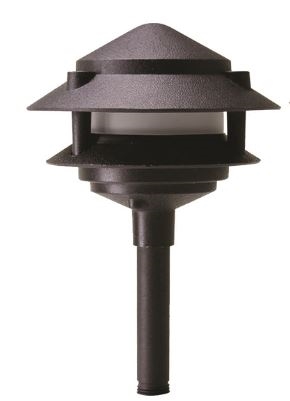 WestGate 12V LED Landscape Pagoda Light | 3W, 3000K, Powder-Coat Black | AA-145-BK