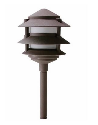 WestGate 12V LED Landscape Pagoda Light | 13", 3W, 3000K, Powder-Coat Bronze | AA-146-BR