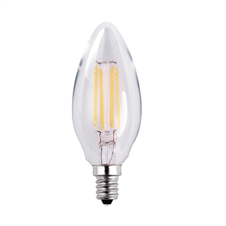 Halco, Decorative B11 LED Filament Lamp | 2.5W, 2700K, E12 Base, Clear Lens | B11CL2-ANT-827-LED2