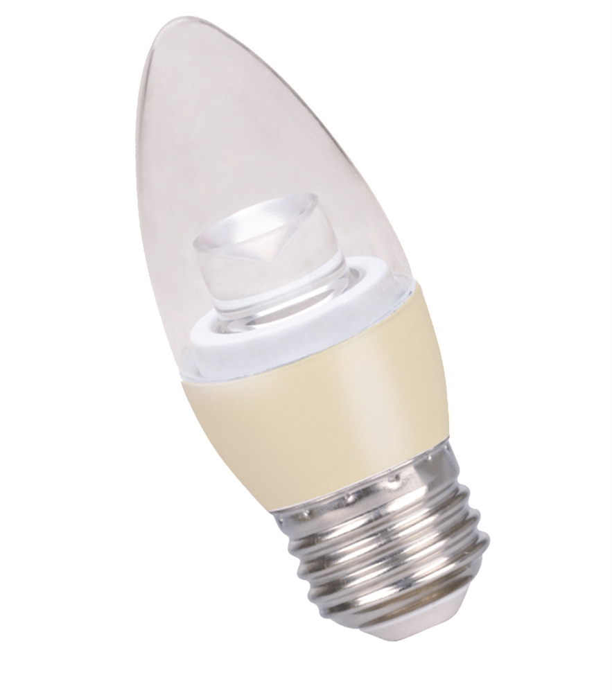 Halco Decorative B11 Lamp, 4.5 Watt, E26 Base, Dimmable, Candelabra, Creme  Finish, B11CL5-8-E26-LED, B11CL5/8/E26/LED, SKU 80168, SKU 80183