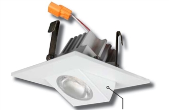 LED Recessed Retrofit Light, 9 Watts, 2 Inch White Square Baffle Trim, BLED-2T-GRW-SQ-3K -View Product